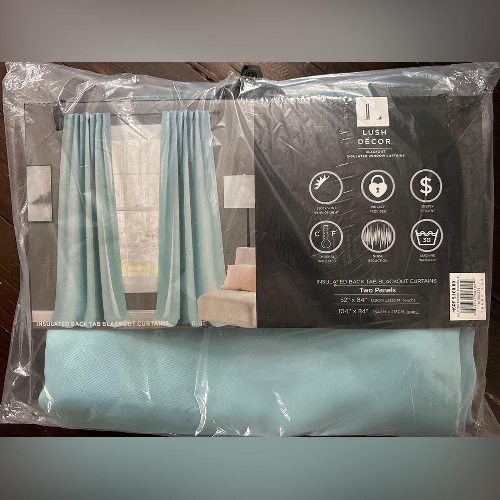 Lush Decor Blackout Insulated Window Curtains Light Blue